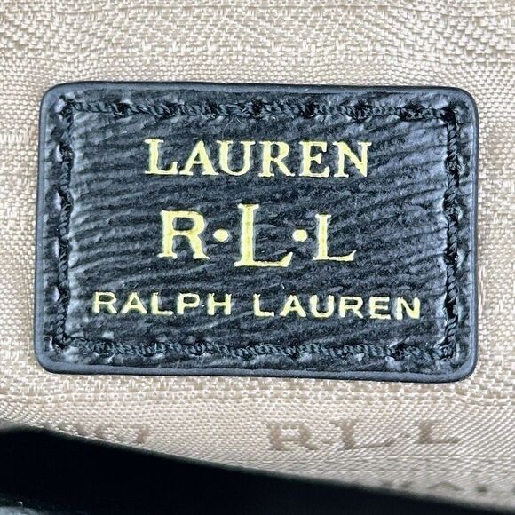 Ralph Lauren Sabine Dome Satchel Shoulder Bag Black Leather Gold HW Luxury Purse - Picture 14 of 16